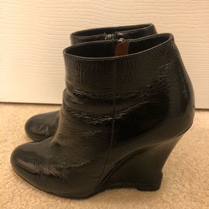 Lanvin black patent leather ankle boots size 38.5